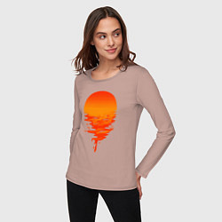 Лонгслив хлопковый женский Sunset, цвет: пыльно-розовый — фото 2