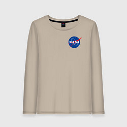 Лонгслив хлопковый женский NASA, цвет: миндальный