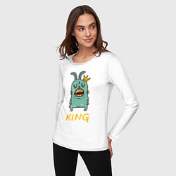 Лонгслив хлопковый женский Rabbit King, цвет: белый — фото 2