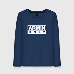 Лонгслив хлопковый женский Armin Only, цвет: тёмно-синий