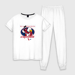 Пижама хлопковая женская Washington Capitals Hockey, цвет: белый