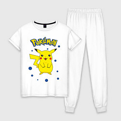 Пижама хлопковая женская Pokemon, цвет: белый
