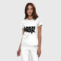 Пижама хлопковая женская Linkin Park, цвет: белый — фото 2