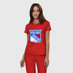 Пижама хлопковая женская New York Rangers, цвет: красный — фото 2