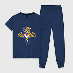 Пижама хлопковая женская Florida Panthers, цвет: тёмно-синий