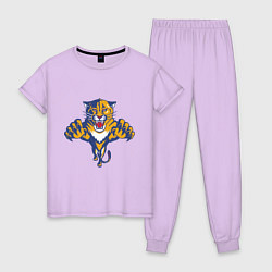 Пижама хлопковая женская Florida Panthers цвета лаванда — фото 1