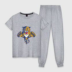Пижама хлопковая женская Florida Panthers, цвет: меланж