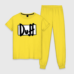 Пижама хлопковая женская Duff, цвет: желтый