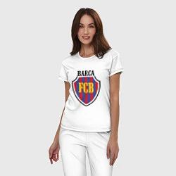 Пижама хлопковая женская Barca FCB, цвет: белый — фото 2