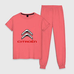 Пижама хлопковая женская Citroen, цвет: коралловый