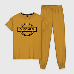 Пижама хлопковая женская Nissan club, цвет: горчичный
