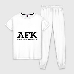 Пижама хлопковая женская AFK: Away From Keyboard, цвет: белый