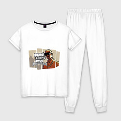 Пижама хлопковая женская GTA San Andreas, цвет: белый