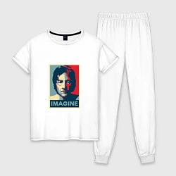 Пижама хлопковая женская Lennon Imagine, цвет: белый