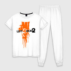 Пижама хлопковая женская Left 4 Dead 2 (кровь из шеи), цвет: белый