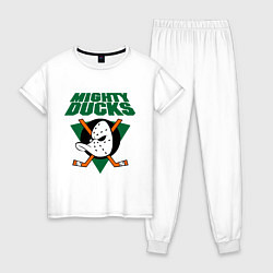 Пижама хлопковая женская Anaheim Mighty Ducks, цвет: белый