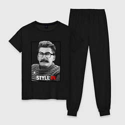 Пижама хлопковая женская Stalin: Style in, цвет: черный