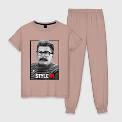 Пижама хлопковая женская Stalin: Style in, цвет: пыльно-розовый