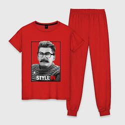 Пижама хлопковая женская Stalin: Style in, цвет: красный