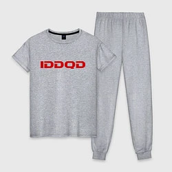 Пижама хлопковая женская IDDQD Doom, цвет: меланж