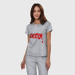 Пижама хлопковая женская Dexter Blood, цвет: меланж — фото 2