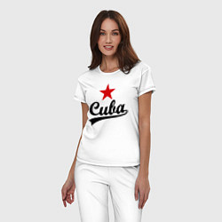 Пижама хлопковая женская Cuba Star, цвет: белый — фото 2