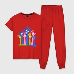 Пижама хлопковая женская Hands Up, цвет: красный