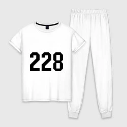 Пижама хлопковая женская 228, цвет: белый