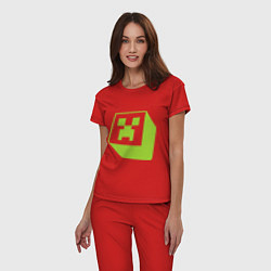 Пижама хлопковая женская Green Creeper, цвет: красный — фото 2