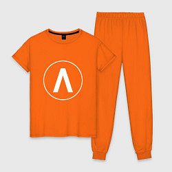 Пижама хлопковая женская Archive цвета оранжевый — фото 1