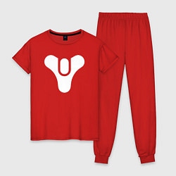 Пижама хлопковая женская Destiny Symbol, цвет: красный
