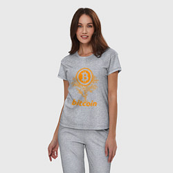 Пижама хлопковая женская Bitcoin Tree, цвет: меланж — фото 2