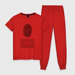 Пижама хлопковая женская Hacked, цвет: красный
