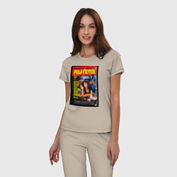 Пижама хлопковая женская Pulp Fiction Cover, цвет: миндальный — фото 2