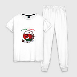 Пижама хлопковая женская Вперёд, Беларусь, цвет: белый