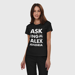 Пижама хлопковая женская Asking Alexandria, цвет: черный — фото 2