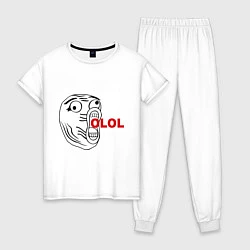 Пижама хлопковая женская OLOLO, цвет: белый