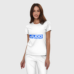 Пижама хлопковая женская Judo: More than sport, цвет: белый — фото 2