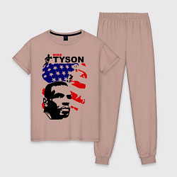 Пижама хлопковая женская Mike Tyson: USA Boxing, цвет: пыльно-розовый