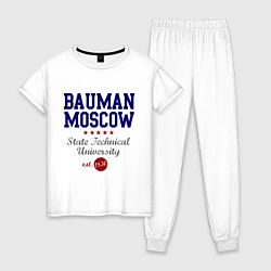 Пижама хлопковая женская Bauman STU, цвет: белый