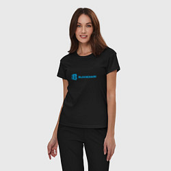 Пижама хлопковая женская Blockchain, цвет: черный — фото 2