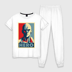 Пижама хлопковая женская Saitama Hero, цвет: белый