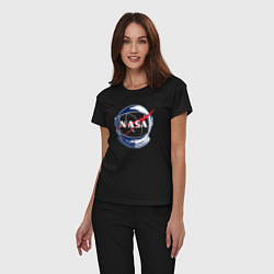 Пижама хлопковая женская NASA, цвет: черный — фото 2