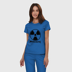 Пижама хлопковая женская Megadeth: Radioactive, цвет: синий — фото 2