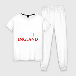 Пижама хлопковая женская Сборная Англии: 10 номер, цвет: белый