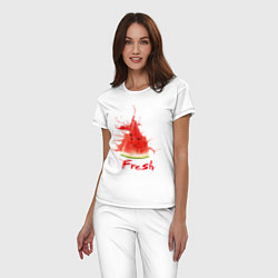Пижама хлопковая женская Fresh арбуз, цвет: белый — фото 2