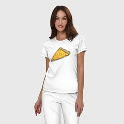 Пижама хлопковая женская Bitcoin Pizza, цвет: белый — фото 2