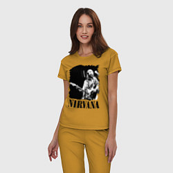 Пижама хлопковая женская Black Nirvana, цвет: горчичный — фото 2