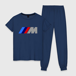 Пижама хлопковая женская BMW M, цвет: тёмно-синий
