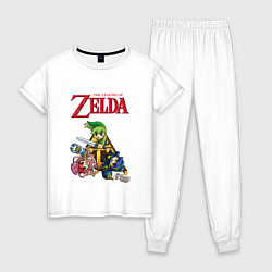Пижама хлопковая женская Zelda: Tri force heroes, цвет: белый